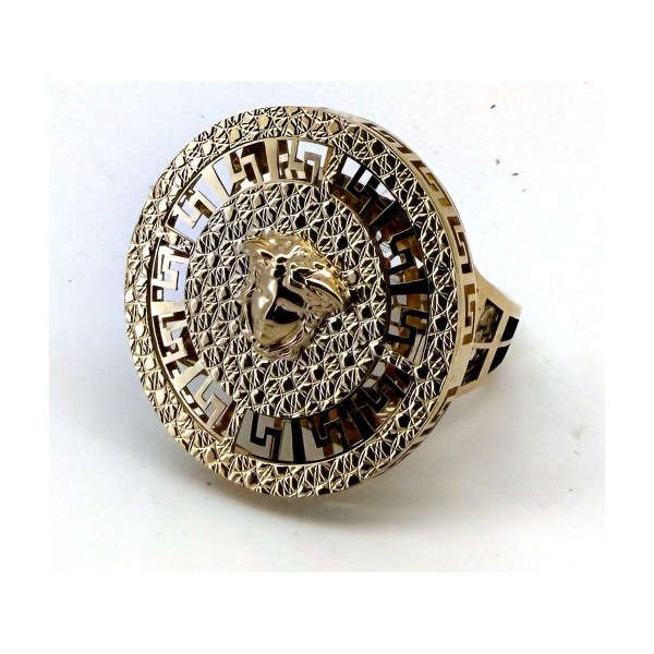 Anillo medusa circular de oro 18k talla 23
